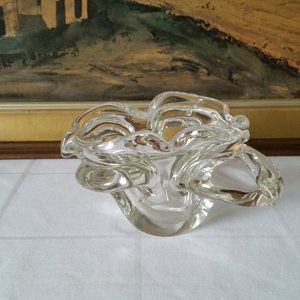 Vintage Murano Style Art Glass Ashtray / Candy Dish